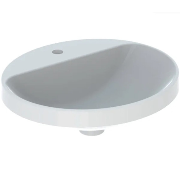 Geberit VARIFORM įleidžiamas praustuvas, ovalus su skyle maišytuvui, 50 cm