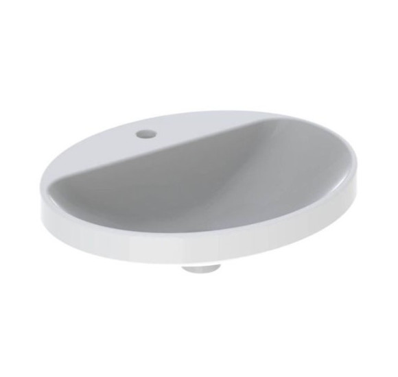 Geberit VARIFORM įleidžiamas praustuvas, ovalus su skyle maišytuvui, 60 cm