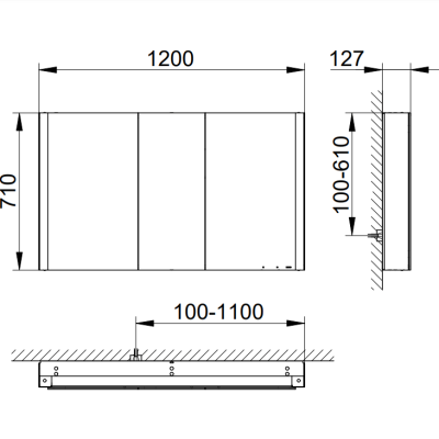KEUCO Somaris pakabinama veidrodinė spintelė su apšvietimu 120 x 71 x 12 cm, pasirinkite spalvą