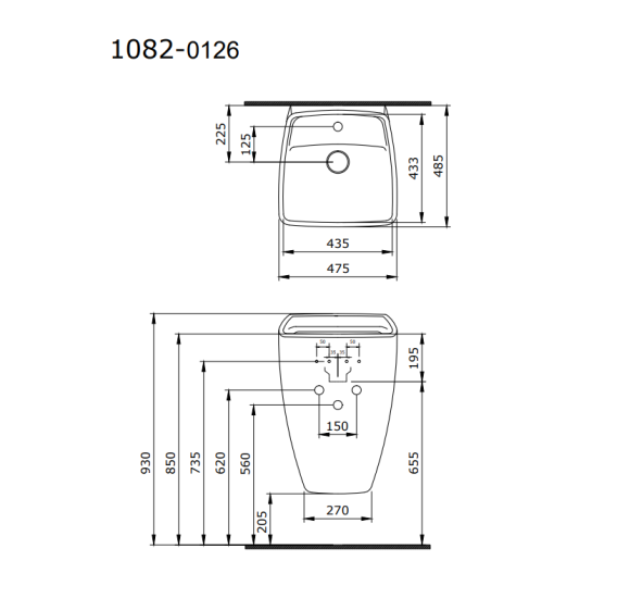 IŠPARDAVIMAS. BOCCHI praustuvas Firenze Monoblok 485x475 (1082), juodas matinis