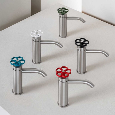 QD MagistroLab Flora 63 praustuvo maišytuvas, nikelio spalva, pasirinkite maišytuvo rankenėlės spalvą