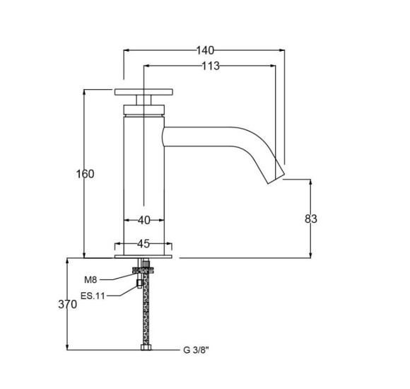 QD MagistroLab Flora 63 praustuvo maišytuvas, nikelio spalva, pasirinkite maišytuvo rankenėlės spalvą