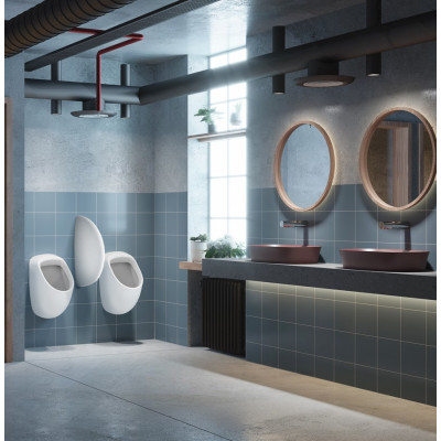 Ideal Standard Connect pisuaras su integruotu sensoriumi ir nuleidimo mechanizmu, baterija, baltos blizgios spalvos