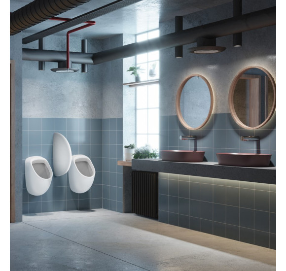 Ideal Standard Connect pisuaras su integruotu sensoriumi ir nuleidimo mechanizmu, baterija, baltos blizgios spalvos