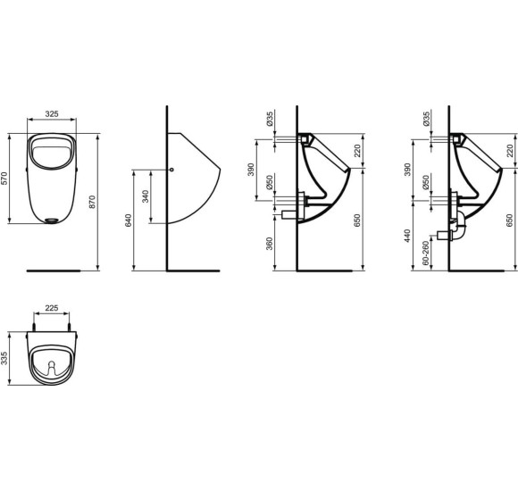 Ideal Standard Connect pisuaras su integruotu sensoriumi ir nuleidimo mechanizmu, baterija, baltos blizgios spalvos