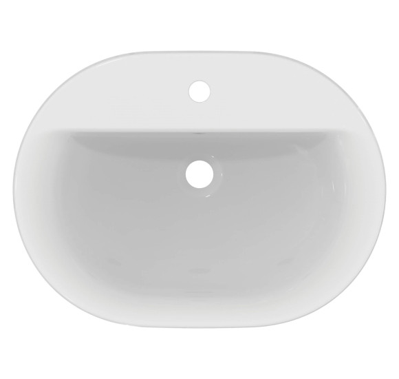 Ideal Standard CONNECT į stalviršį įleidžiamas praustuvas, 62 cm, su skyle maišytuvui, baltos blizgios spalvos