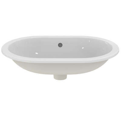 Ideal Standard CONNECT į stalviršį įleidžiamas praustuvas, 62 cm, be skylės maišytuvui, baltos blizgios spalvos