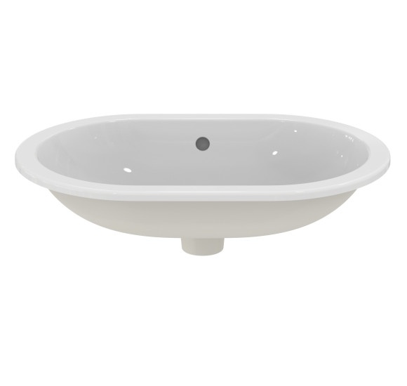 Ideal Standard CONNECT į stalviršį įleidžiamas praustuvas, 62 cm, be skylės maišytuvui, baltos blizgios spalvos