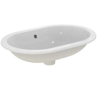 Ideal Standard CONNECT į stalviršį įleidžiamas praustuvas, 62 cm, be skylės maišytuvui, baltos blizgios spalvos