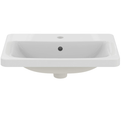 Ideal Standard CONNECT į stalviršį įleidžiamas praustuvas, 58 cm, su skyle maišytuvui, baltos blizgios spalvos