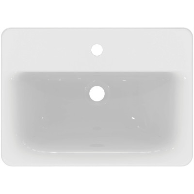 Ideal Standard CONNECT į stalviršį įleidžiamas praustuvas, 58 cm, su skyle maišytuvui, baltos blizgios spalvos