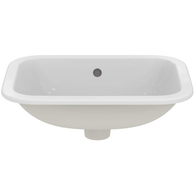 Ideal Standard CONNECT į stalviršį įleidžiamas praustuvas, 50 cm, be skylės maišytuvui, baltos blizgios spalvos