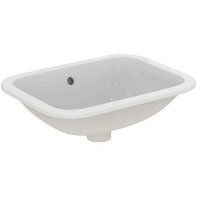 Ideal Standard CONNECT į stalviršį įleidžiamas praustuvas, 50 cm, be skylės maišytuvui, baltos blizgios spalvos