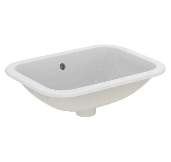 Ideal Standard CONNECT į stalviršį įleidžiamas praustuvas, 50 cm, be skylės maišytuvui, baltos blizgios spalvos