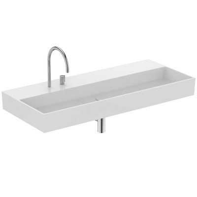 Ideal Standard Solos Vanity Basin pakabinamas praustuvas 1215x515x120 mm, su 2 skylėm maišytuvui, pasirinkite spalvą