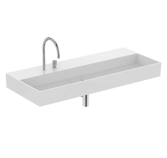 Ideal Standard Solos Vanity Basin pakabinamas praustuvas 1215x515x120 mm, su 2 skylėm maišytuvui, pasirinkite spalvą