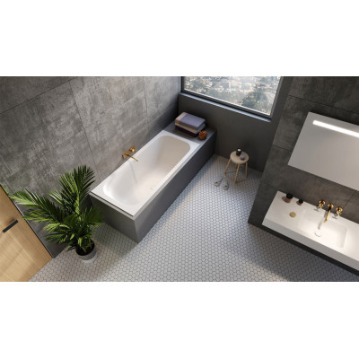 Balteco Xonyx VIGO akmens masės vonia 180x80 cm, baltos matinės spalvos