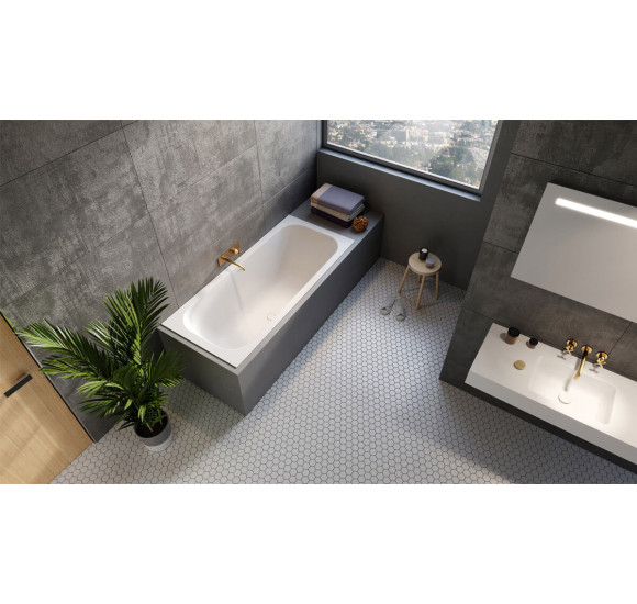 Balteco Xonyx VIGO akmens masės vonia 180x80 cm, baltos matinės spalvos