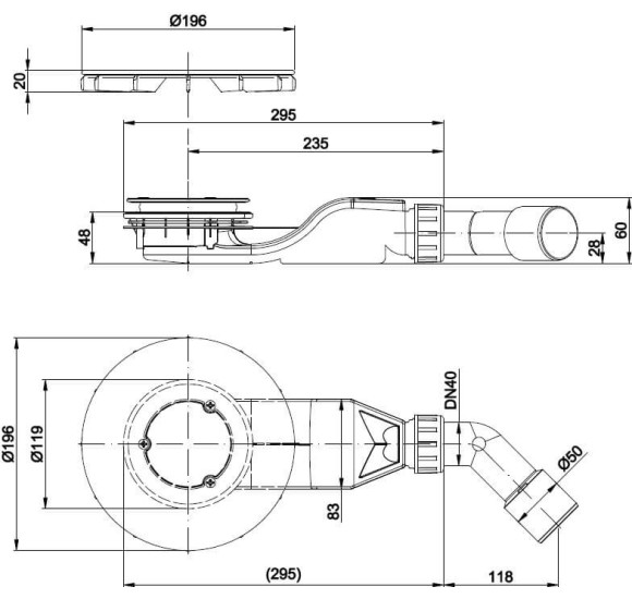 BetteAir dušo pado drenažas su emaliuotu dangteliu, pasirinkite spalvą