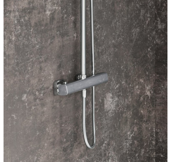 RAVAK F 091.00CR Dušo stovas 10° Free su termostatiniu maišytuvu ir dušo komplektu, reguliuojamo aukščio, pasirinkite spalvą