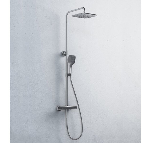 RAVAK F 091.00CR Dušo stovas 10° Free su termostatiniu maišytuvu ir dušo komplektu, reguliuojamo aukščio, pasirinkite spalvą
