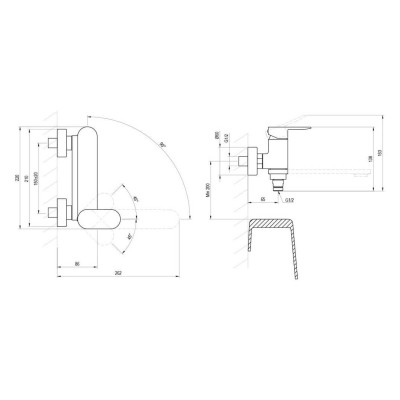 Ravak Chrome II vonios maišytuvas, sulenkiamu snapu (pasirinkite spalvą)