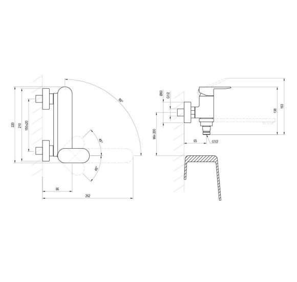 Ravak Chrome II vonios maišytuvas, sulenkiamu snapu (pasirinkite spalvą)