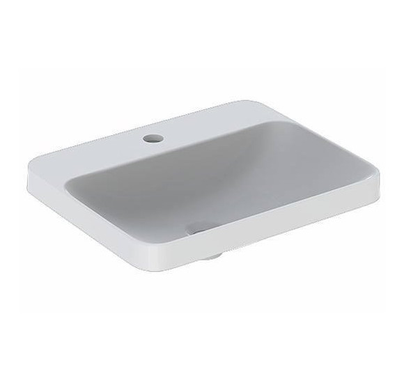 Geberit VARIFORM įleidžiamas praustuvas, stačiakampis su skyle maišytuvui, 55 cm