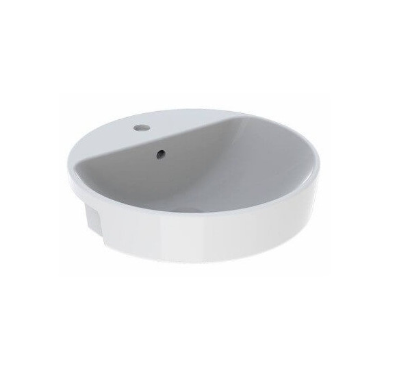 Geberit VARIFORM pusiau įleidžiamas praustuvas, apvalus su skyle maišytuvui, 50 cm