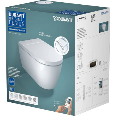 Duravit SensoWash® Starck f Lite Compact pakabinamas išmanus klozetas su "Soft Close" dangčiu