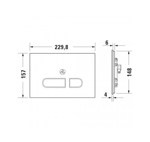 Duravit sensorinis WC nuleidimo mygtukas A2, baltas stiklas
