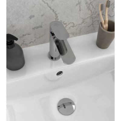 Ideal Standard CeraLife O H100 maišytuvas praustuvui su „click-clack“ dugno vožtuvu, chromo spalvos