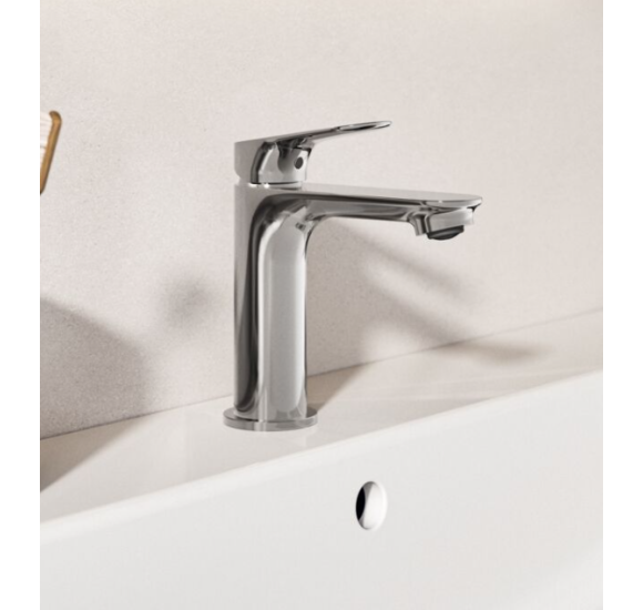 Ideal Standard CeraLife O H100 maišytuvas praustuvui su „click-clack“ dugno vožtuvu, chromo spalvos