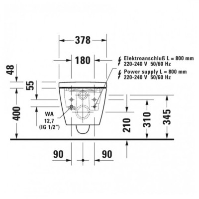 Duravit Sensowash® Starck f Lite Set išmanaus klozeto komplektas, baltos blizgios spalvos
