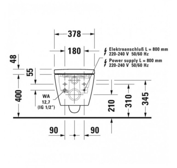 Duravit Sensowash® Starck f Lite Set išmanaus klozeto komplektas, baltos blizgios spalvos