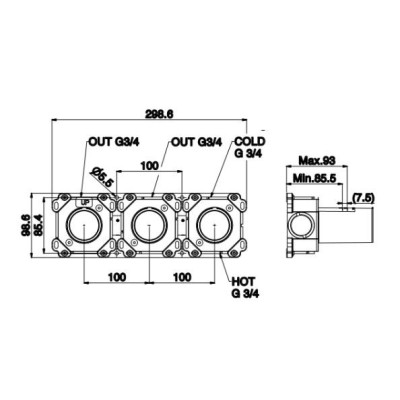 QD MagistroLab potinkinė dalis dušo sistemai Eternal (INC2070402)