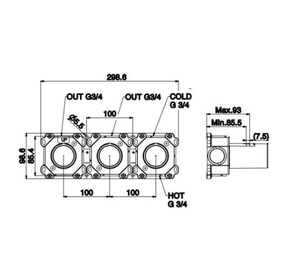 QD MagistroLab potinkinė dalis dušo sistemai Eternal (INC2070402)