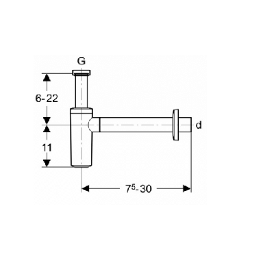 Geberit savaime išsivalantis praustuvo sifonas, chromuotas blizgus