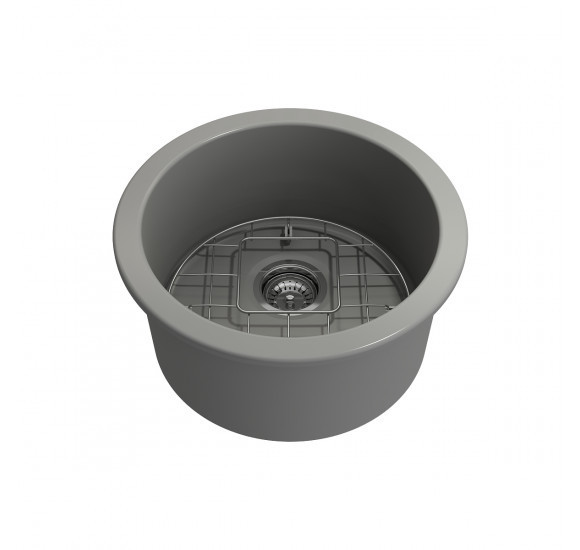 IŠPARDAVIMAS. Bocchi Sotto keramikinė virtuvinė plautuvė 50cm, montuojama iš apačios, pilka