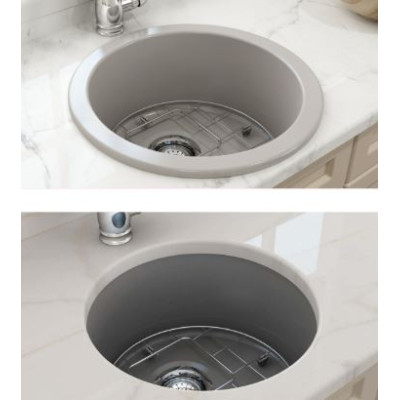 IŠPARDAVIMAS. Bocchi Sotto keramikinė virtuvinė plautuvė 50cm, montuojama iš apačios, pilka