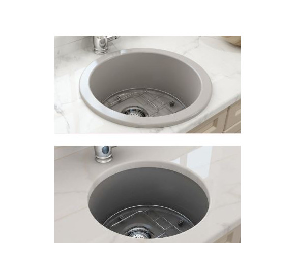 IŠPARDAVIMAS. Bocchi Sotto keramikinė virtuvinė plautuvė 50cm, montuojama iš apačios, pilka