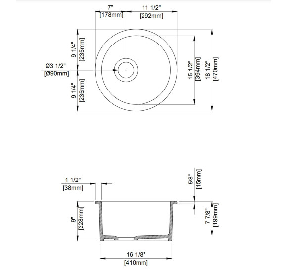 IŠPARDAVIMAS. Bocchi Sotto keramikinė virtuvinė plautuvė 50cm, montuojama iš apačios, pilka