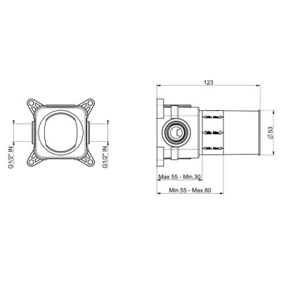 QD Magistrolab potinkinė dėžutė praustuvo maišytuvui (Hammer serija)