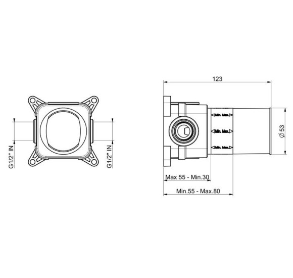 QD Magistrolab potinkinė dėžutė praustuvo maišytuvui (Hammer serija)