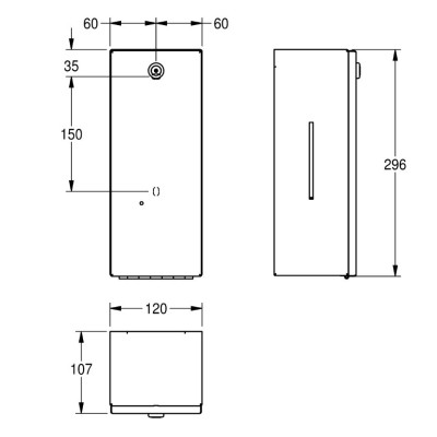KWC Rodan elektroninis muilo dozatorius iš nerūdijančio plieno, 800ml talpos, matinis