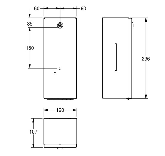 KWC Rodan elektroninis muilo dozatorius iš nerūdijančio plieno, 800ml talpos, matinis