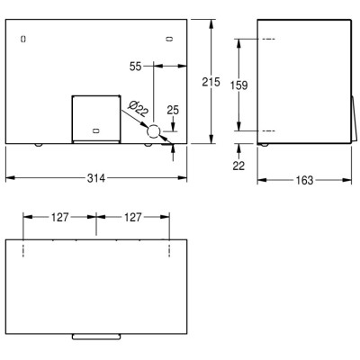 KWC Rodan elektroninis rankų džiovintuvas iš nerūdijančio plieno, matinis