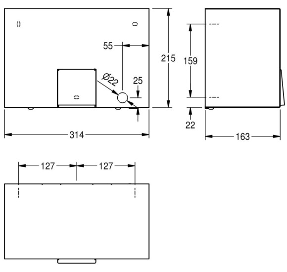 KWC Rodan elektroninis rankų džiovintuvas iš nerūdijančio plieno, matinis
