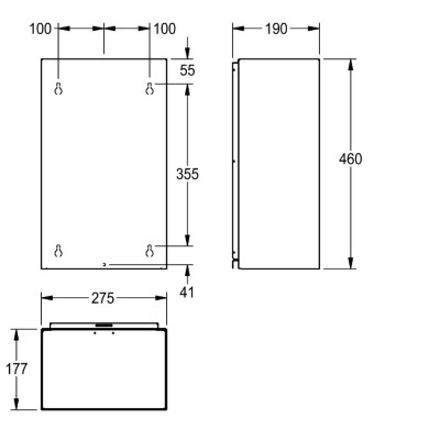 KWC Rodan pakabinama šiukšliadėžė iš nerūdijančio plieno, 18l talpos, 275x460x177, matinė