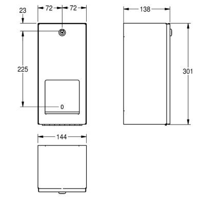 KWC Rodan WC popieriaus laikiklis iš nerūdijančio plieno, rakinamas, 2 rulonų talpa, matinis
